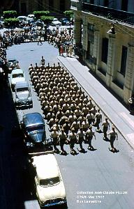 ORAN MAI 58-ORAN PAVOISE RUE-LAMARTINE-RETOUR VERS-VICTOIRES